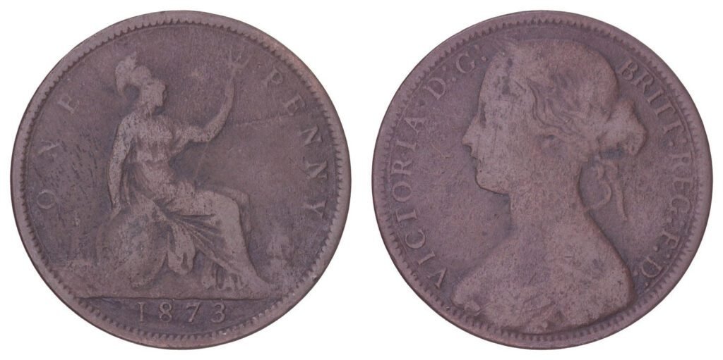 GREAT BRITAIN 1 penny 1873 F+