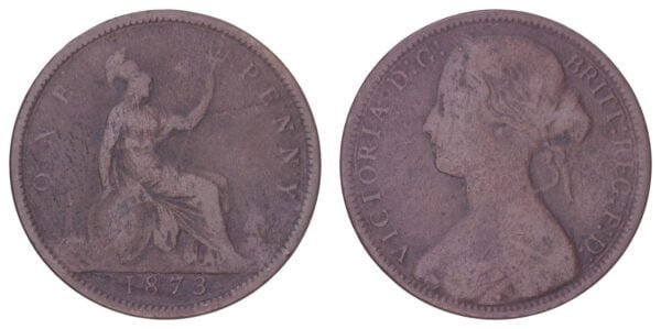 GREAT BRITAIN 1 penny 1873 F+