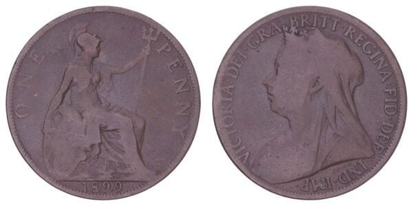 GREAT BRITAIN 1 penny 1899 F+