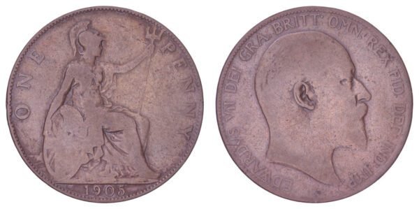GREAT BRITAIN 1 penny 1905 F+