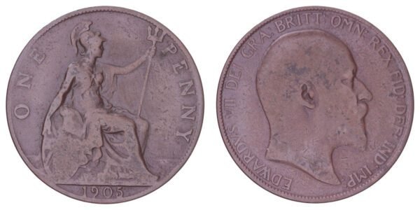 GREAT BRITAIN 1 penny 1905 F+