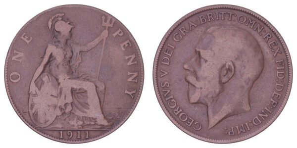 GREAT BRITAIN 1 penny 1911 F+