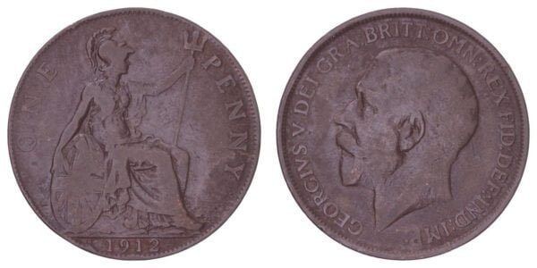 GREAT BRITAIN 1 penny 1912 F+