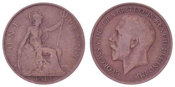 GREAT BRITAIN 1 penny 1913 F+