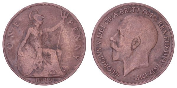 GREAT BRITAIN 1 penny 1919 F+