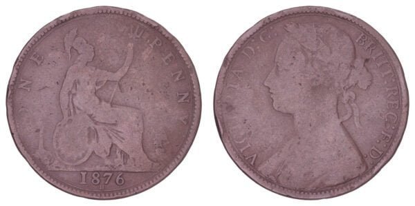 GREAT BRITAIN 1 penny 1876H F
