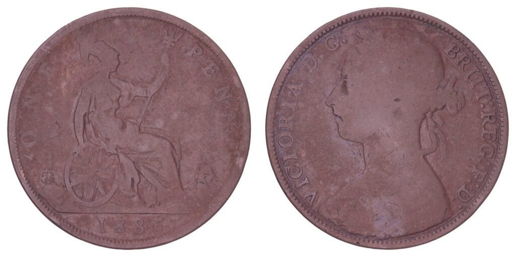 GREAT BRITAIN 1 penny 1885 F