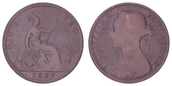 GREAT BRITAIN 1 penny 1887 F