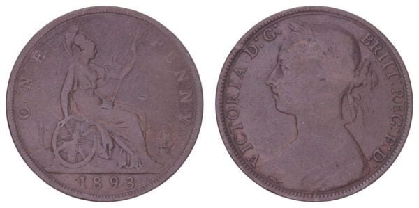 GREAT BRITAIN 1 penny 1893 F