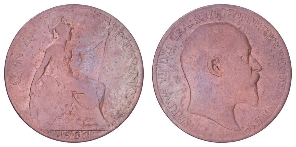GREAT BRITAIN 1 penny 1902 F