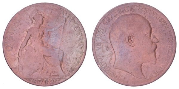 GREAT BRITAIN 1 penny 1902 F