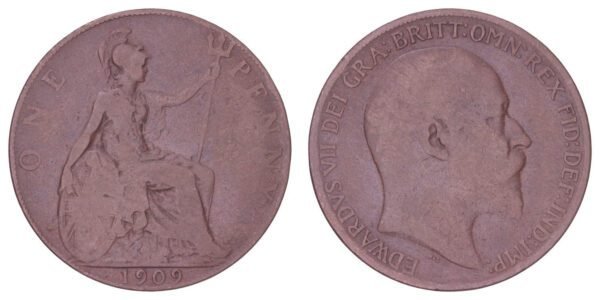 GREAT BRITAIN 1 penny 1909 F