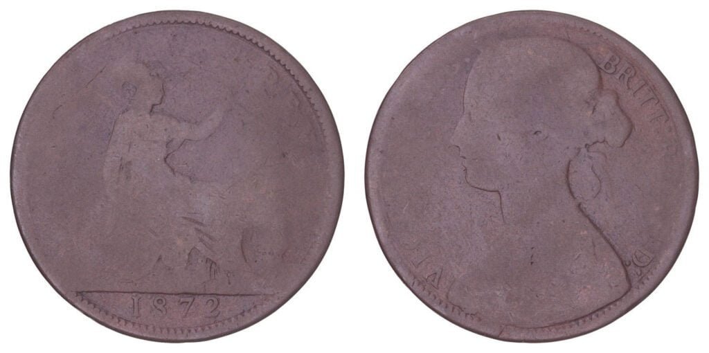 GREAT BRITAIN 1 penny 1872 F-