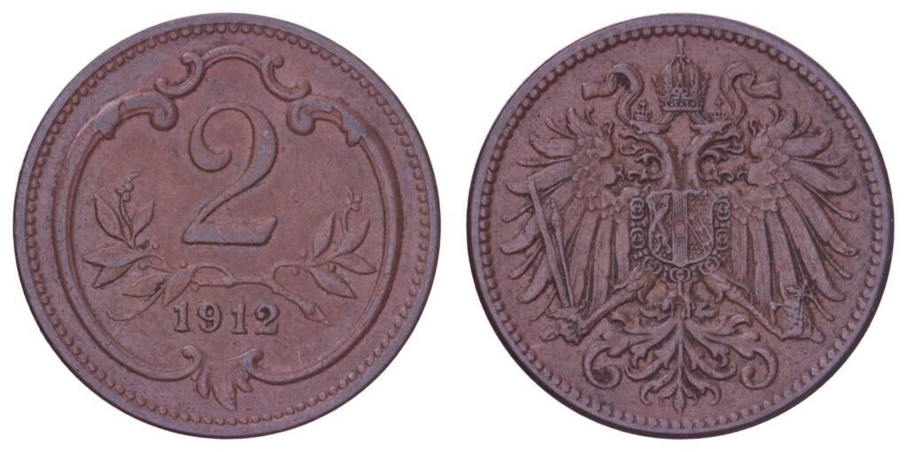 AUSTRIA 2 heller 1912 VF