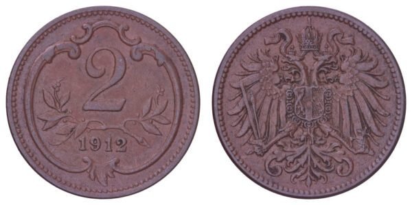 AUSTRIA 2 heller 1912 VF