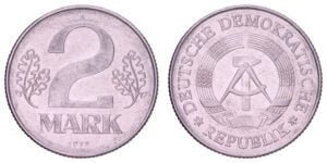 GERMANY 2 mark 1975 / East (GDR) / VF+