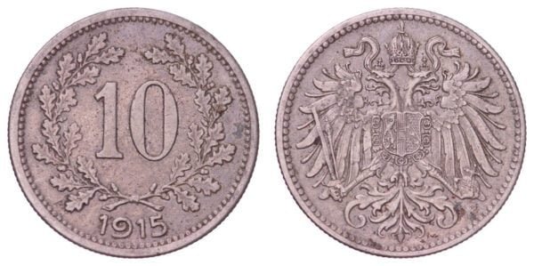 AUSTRIA 10 heller 1915 / WWI issue / VF