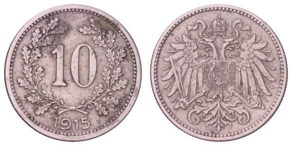 AUSTRIA 10 heller 1915 / WWI issue / VF
