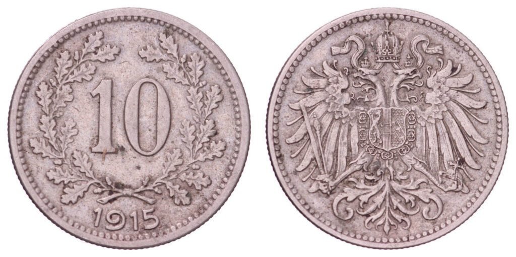 AUSTRIA 10 heller 1915 / WWI issue / VF