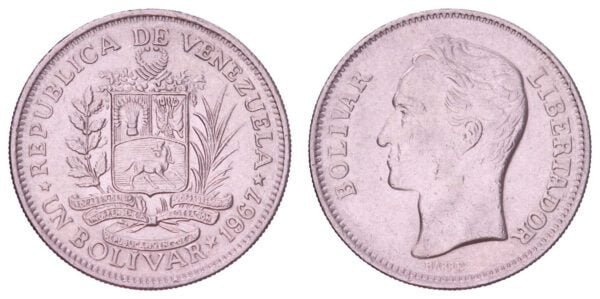 VENEZUELA 1 bolivar 1967 VF
