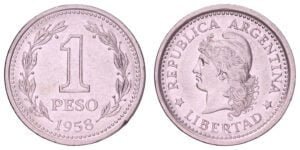 ARGENTINA 1 peso 1958 VF