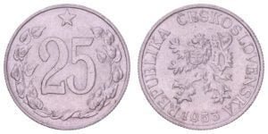 CZECHOSLOVAKIA 25 haleru 1953 VF