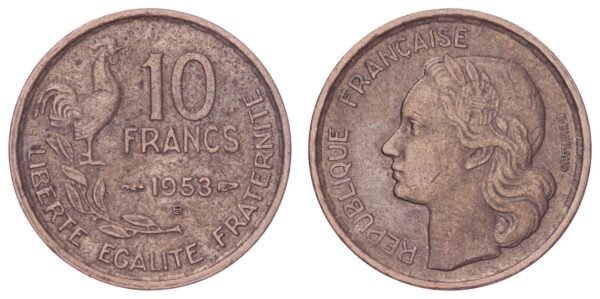 FRANCE 10 francs 1953B VF