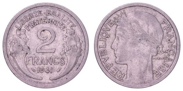 FRANCE 2 francs 1941 / WWII issue / VF