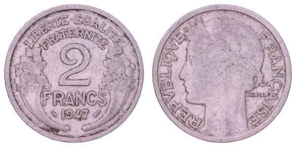 FRANCE 2 francs 1947 VF-