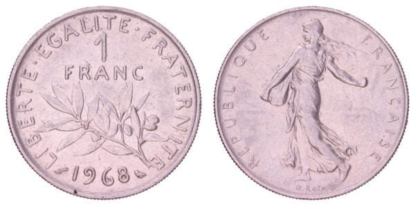 FRANCE 1 franc 1968 VF+