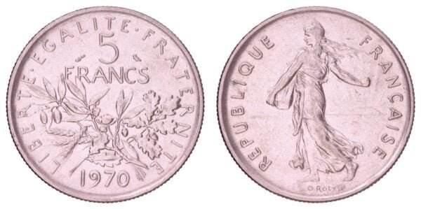 FRANCE 5 francs 1970 XF