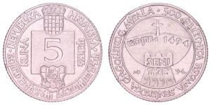 CROATIA 5 kuna 1994 / Senj Glagolitic Missal XF