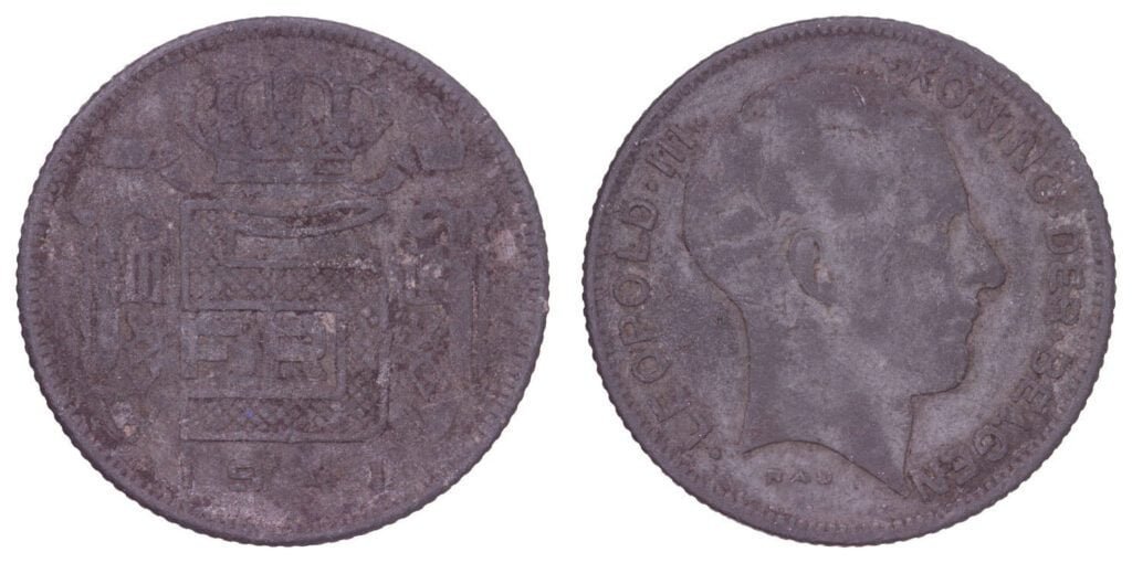 BELGIUM 5 francs 1941 / Dutch text / VF