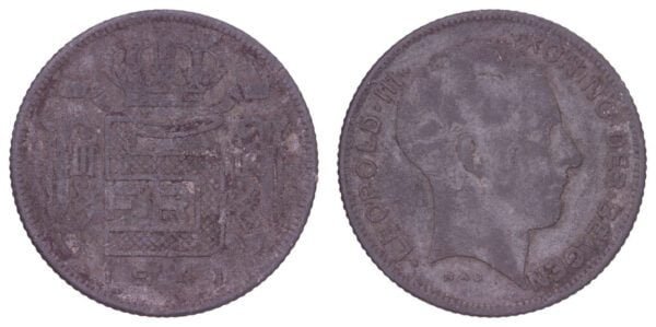 BELGIUM 5 francs 1941 / Dutch text / VF