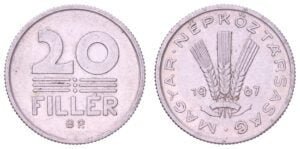 HUNGARY 20 filler 1967 VF+