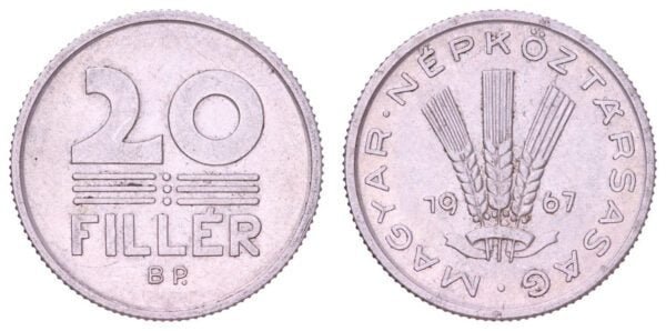 HUNGARY 20 filler 1967 VF+