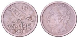NORWAY 25 ore 1962 VF