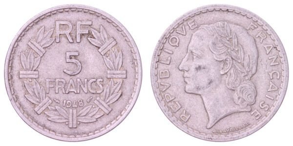 FRANCE 5 francs 1948 VF