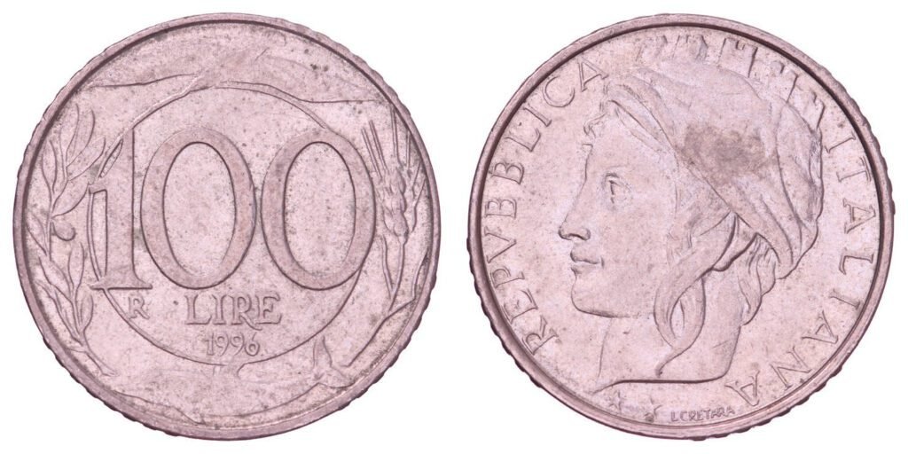 ITALY 100 lire 1996 VF