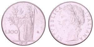 ITALY 100 lire 1979 VF