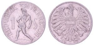 AUSTRIA 1 schilling 1947 VF