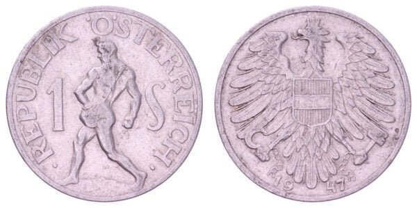 AUSTRIA 1 schilling 1947 VF