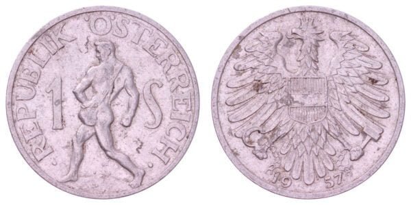 AUSTRIA 1 schilling 1957 VF