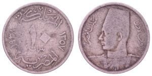 EGYPT 10 piastres 1938 VF-