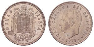 SPAIN 1 peseta 1975(76) XF
