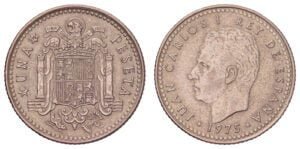 SPAIN 1 peseta 1975(78) XF