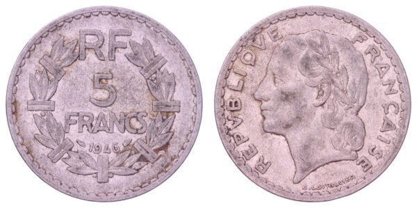 FRANCE 5 francs 1946 VF-
