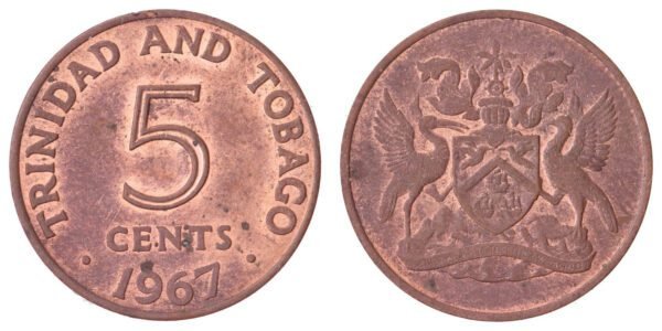 TRINIDAD AND TOBAGO 5 cents 1967 VF