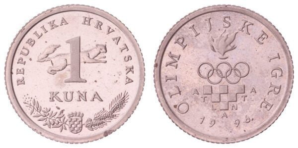 CROATIA 1 kuna 1996 / Atlanta Olympic Games / Proof (with marks)