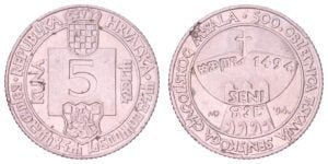 CROATIA 5 kuna 1994 / Senj Glagolitic Missal / VF+